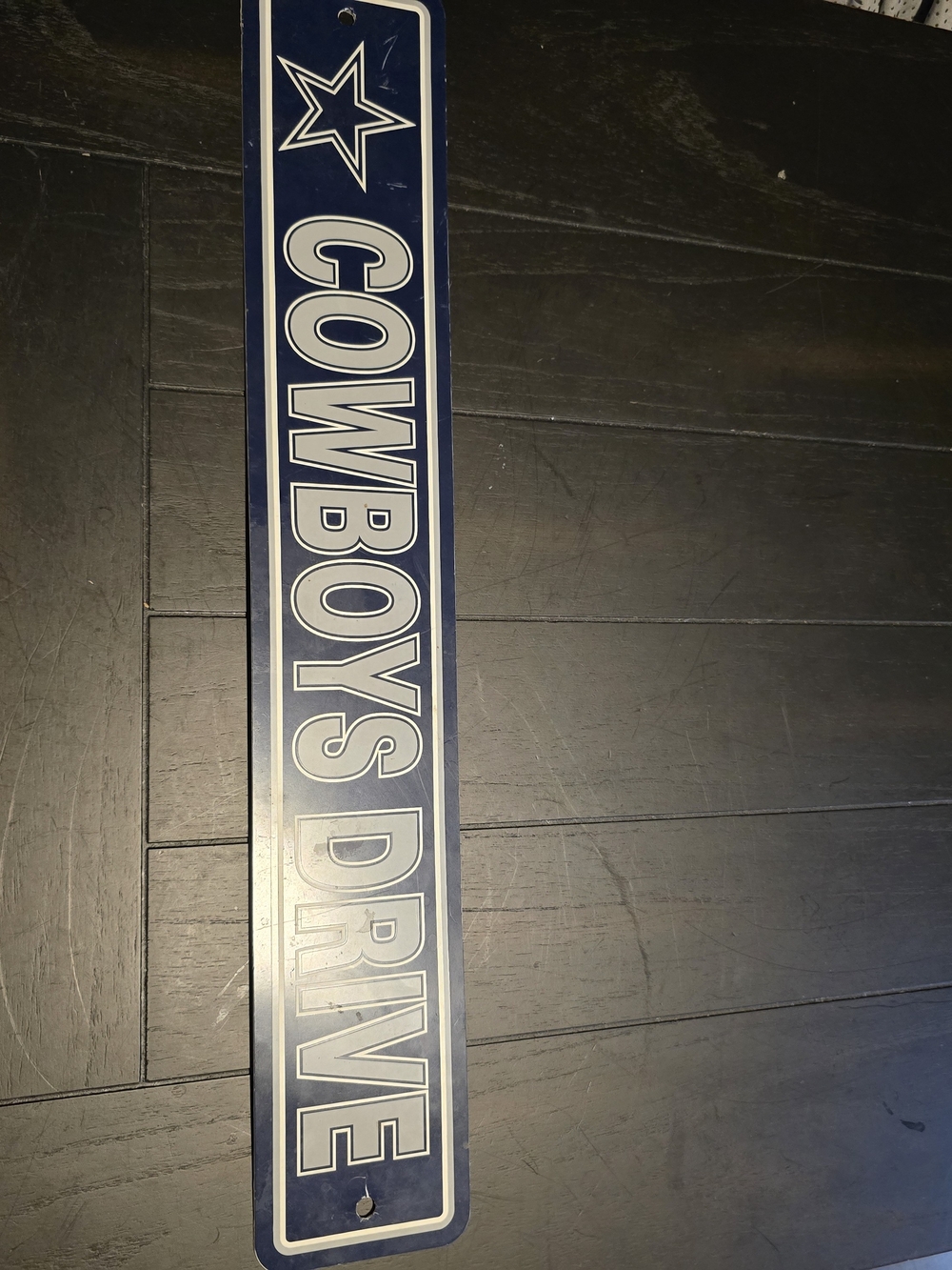 NFL Dallas Cowboys Blue and White Street Sign "Cowboys Drive" 24"×4"